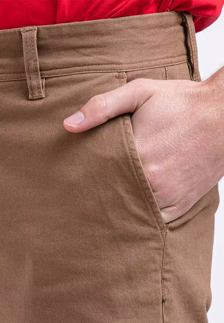 Forest Stretchable Chino Pants Trousers Straight Cut Khakis Pant Men Cotton Men Long Pants - 610197 - 13Khaki