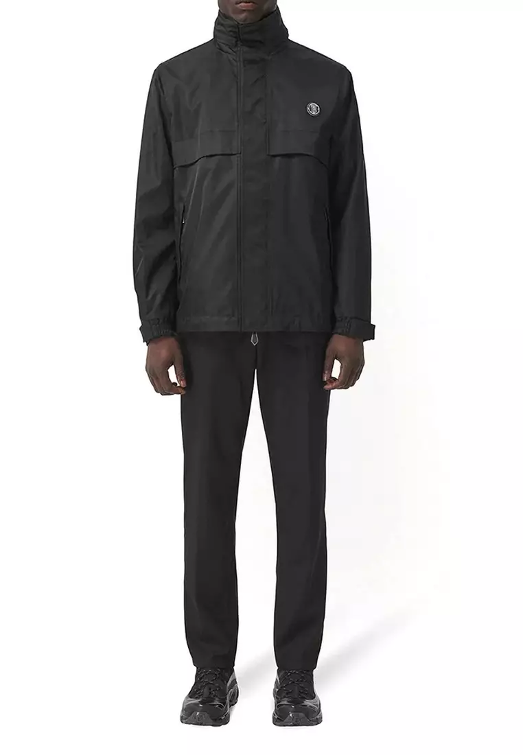 Burberry Packaway Hood Monogram Motif Jacket in Black