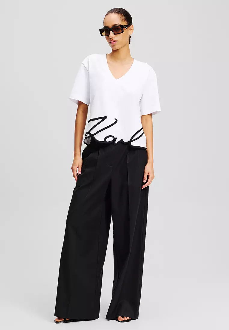 Karl Signature V-Neck T-Shirt