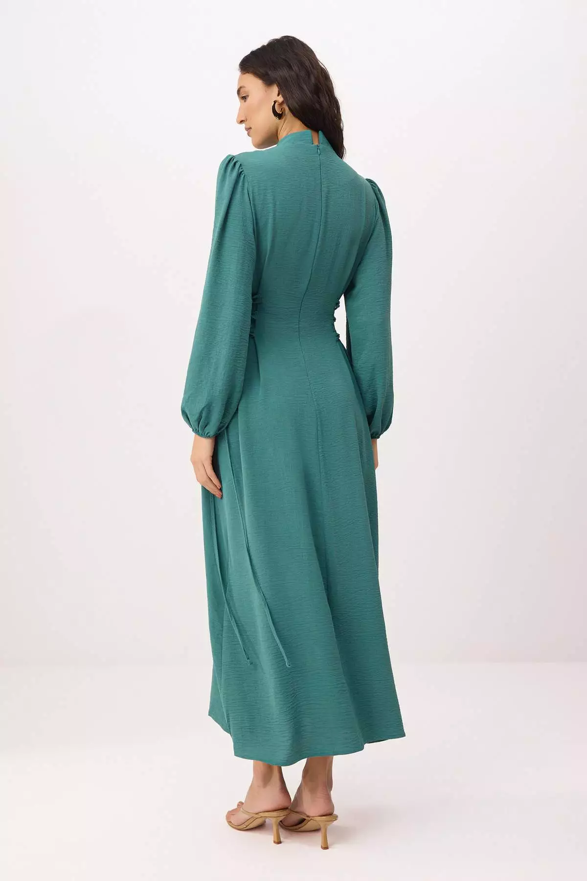 Petrol Unlined Plain Woven Dress&Jumpsuit Aerobin Hijab Dress Tctss25Eb00082