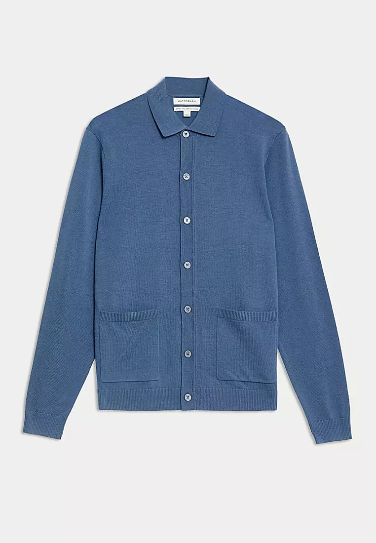 Pure Extra Fine Merino Wool Knitted Jacket