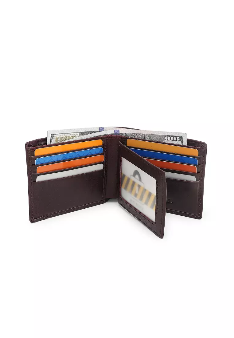 Gift Set - Genuine Leather RFID Wallet + 40mm Automatic Belt - Brown / Black