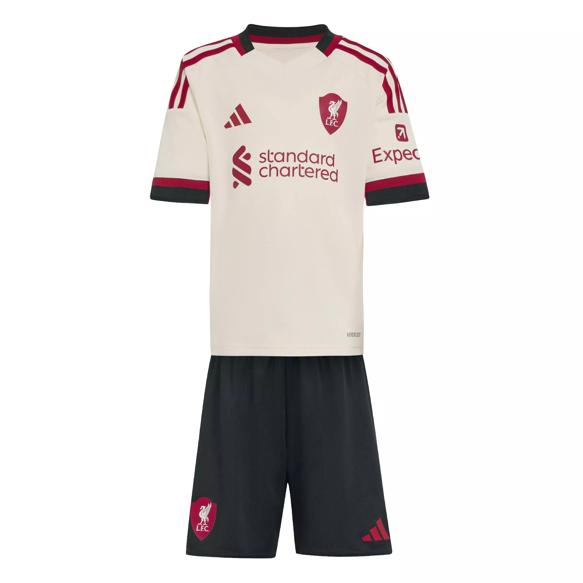 ADIDAS Liverpool FC 25/26 Away Mini Kit Kids JV6455 - Set Jersey Anak (Putih)