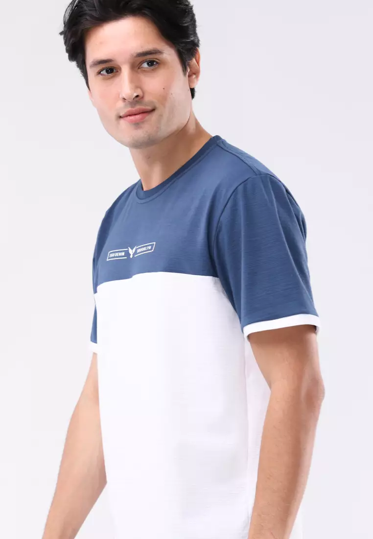 Round Neck Streaky Short Sleeves