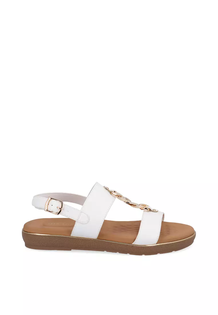 Discount on Carlo Rino  shoes - SKU: White Cerise Link Sandals
