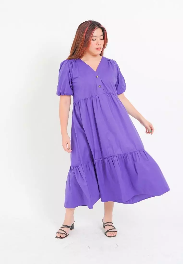 Plus Size Long Dress Elyca Purple