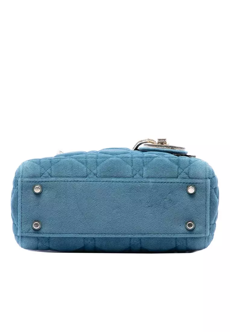Pre-Loved Dior Mini Velvet Cannage Lady Dior