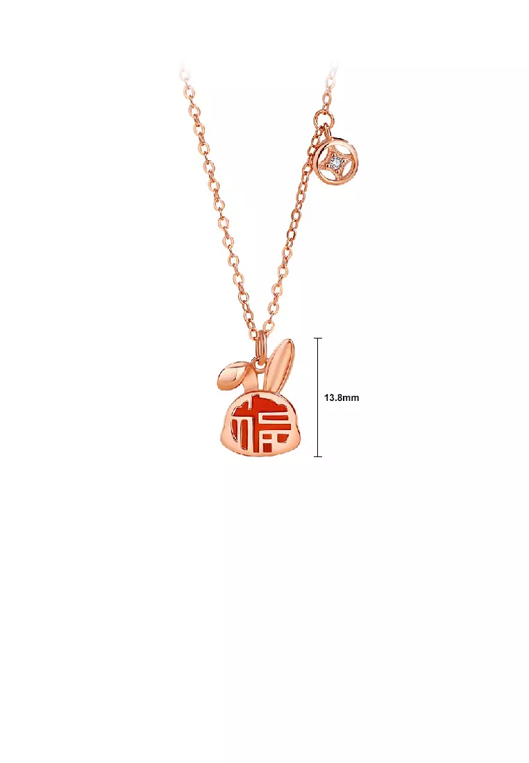 Rose gold online rabbit necklace