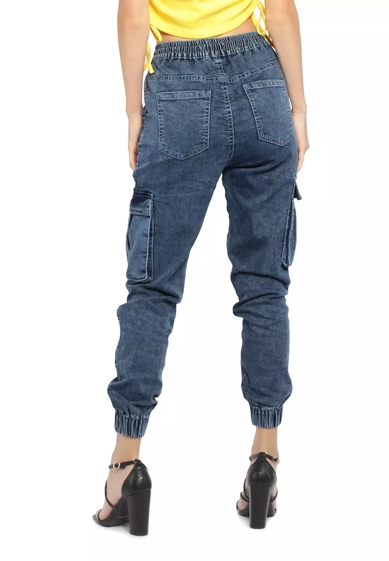 Mid Blue Skinny Fit Joggers