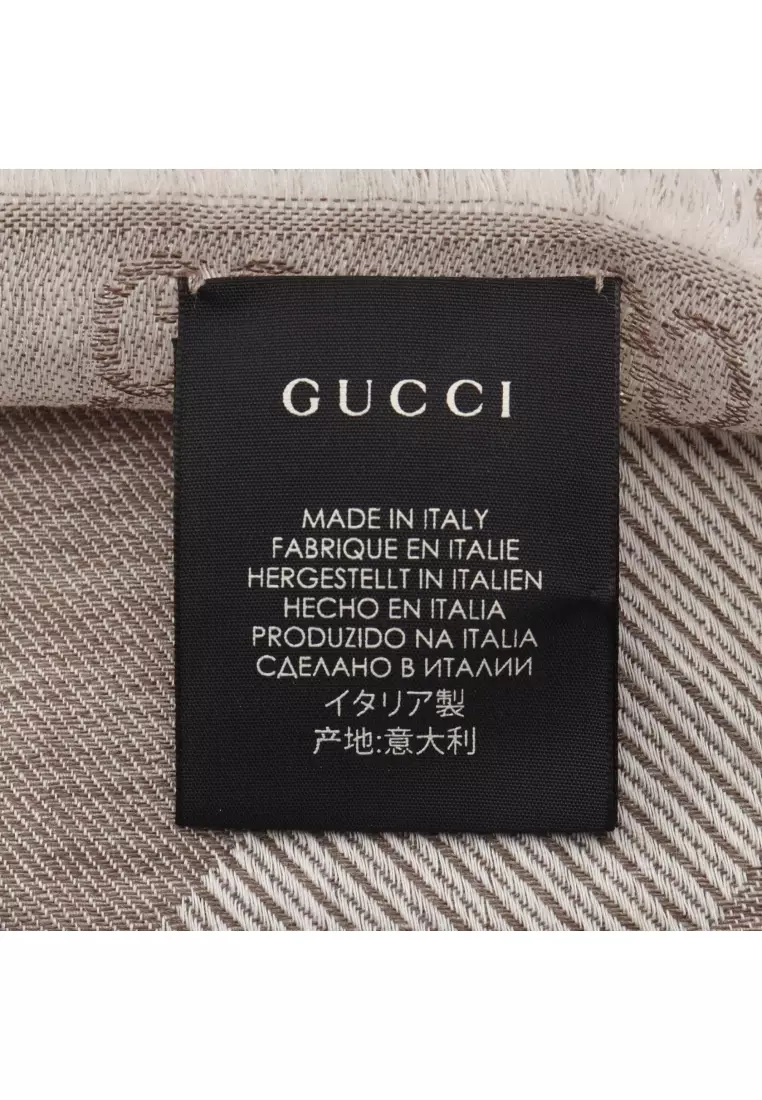 Buy Gucci Pre-Loved Gucci GG pattern large size shawl Stall wool