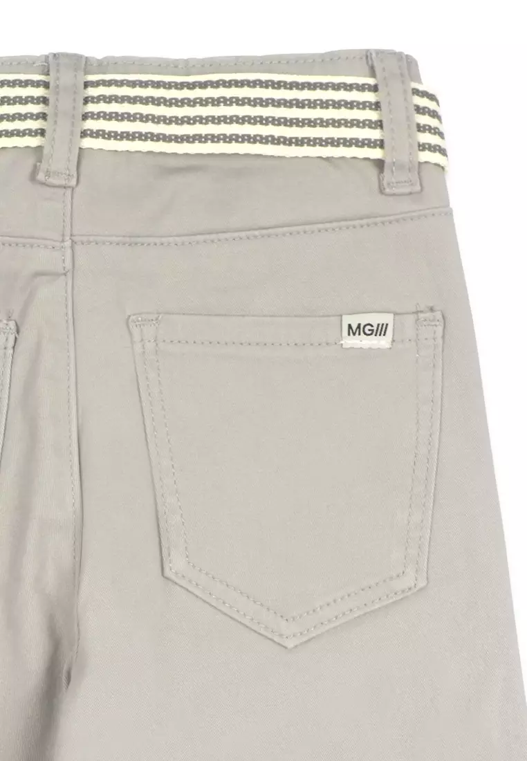 Boys Long Pants with Striped Belt