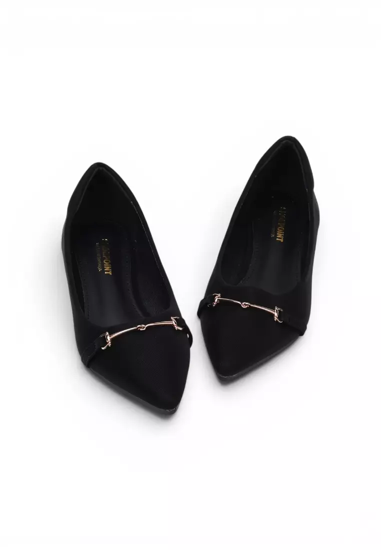 Aveline Chain Comfort Flat 90516 in Black