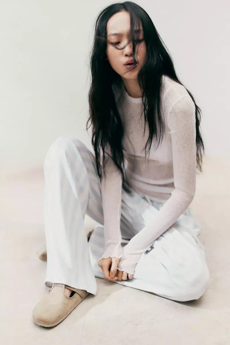 Straight drawstring trousers