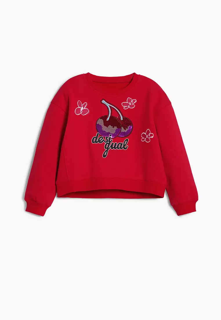 Sequin cherry sweatshirt
