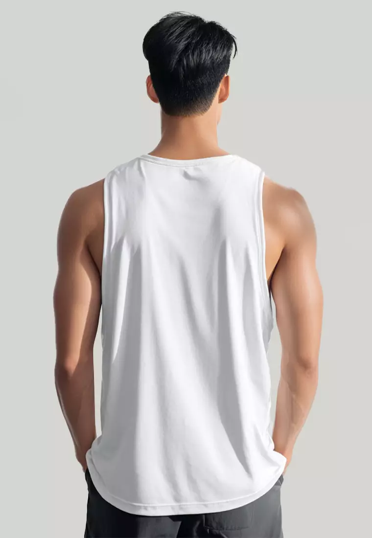 MTU78 Kaos Lekbong Singlet Pria "born to be wild" putih