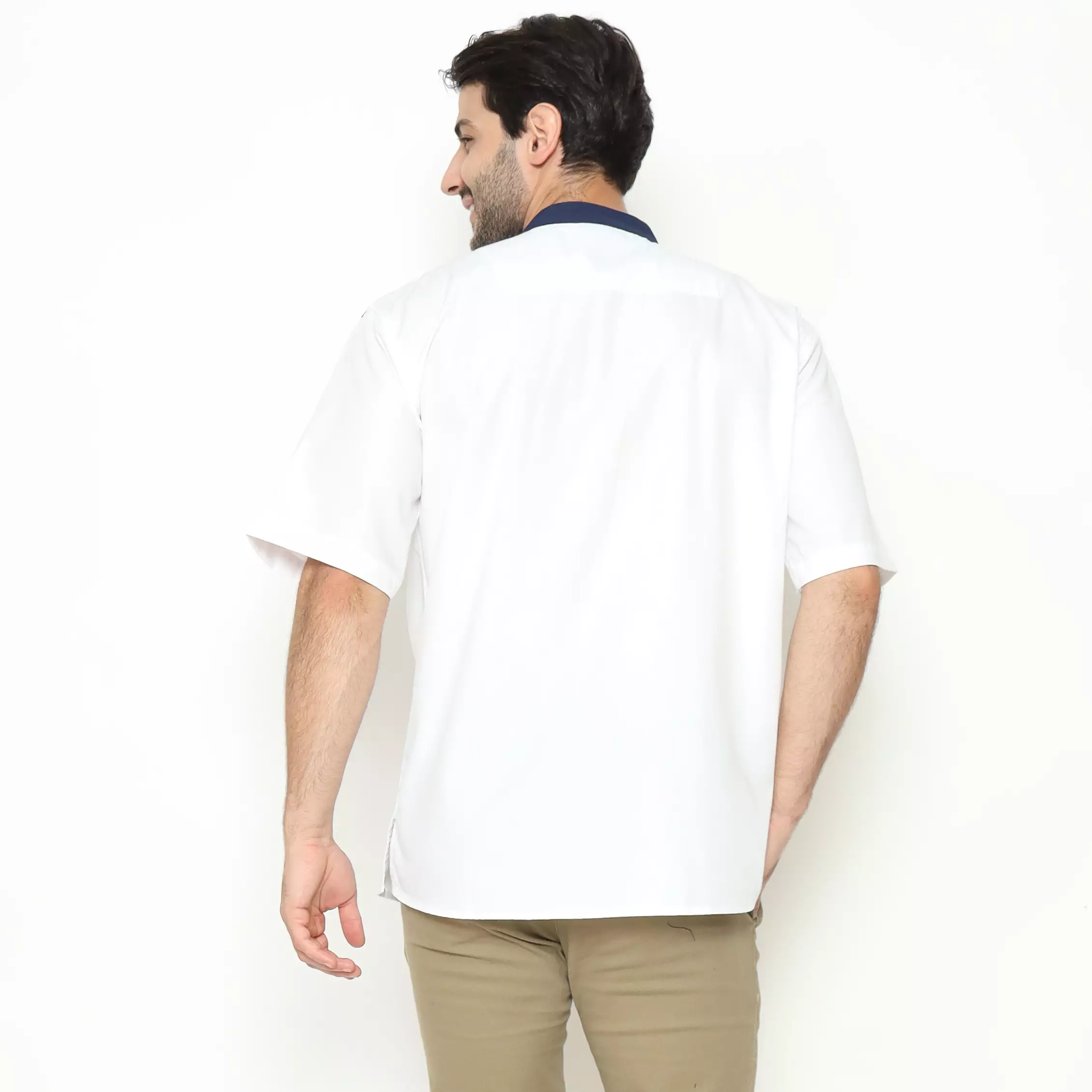 AMK Kemeja Koko Pria Lengan Pendek KK BB 006 S/s Cap 6 White