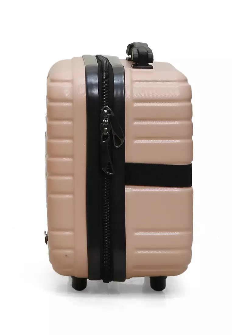 Alister Koper Cabin Hardcase Size 12 Inch Make Up Beauty Case Wanita Material ABS ORIGINAL - Peach