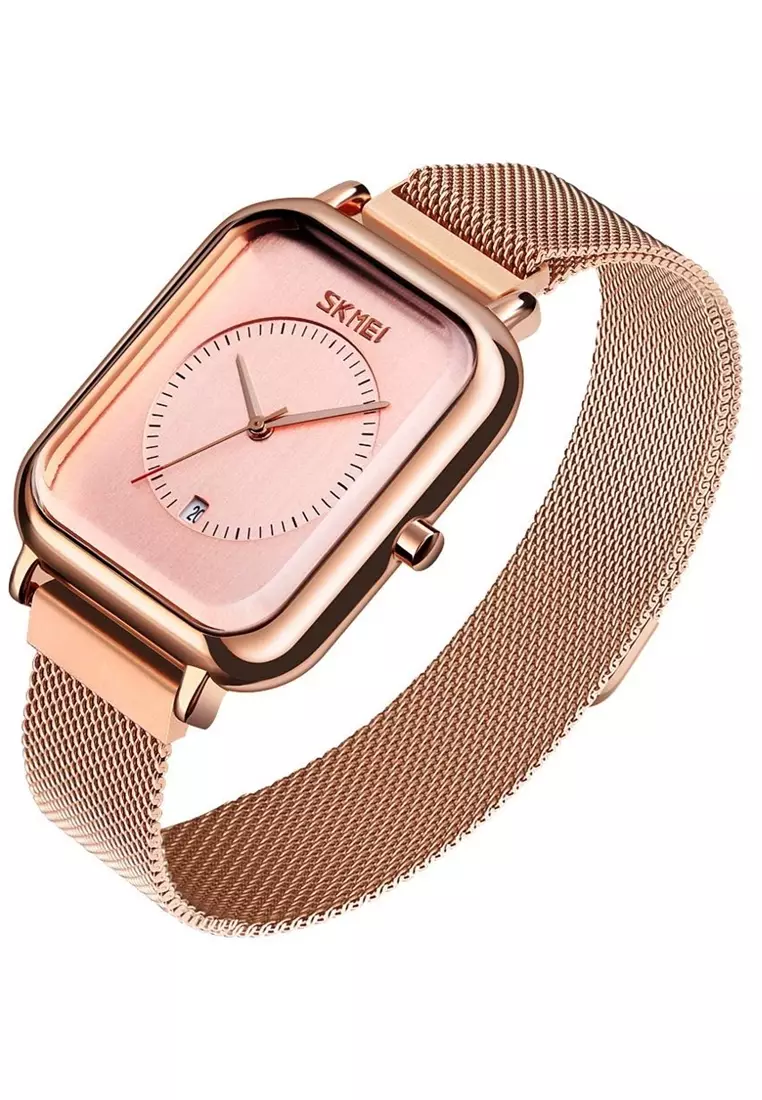 Jam Tangan Casual Analog Wanita Strap Tali Material Stainless Steel QP08 ORIGINAL