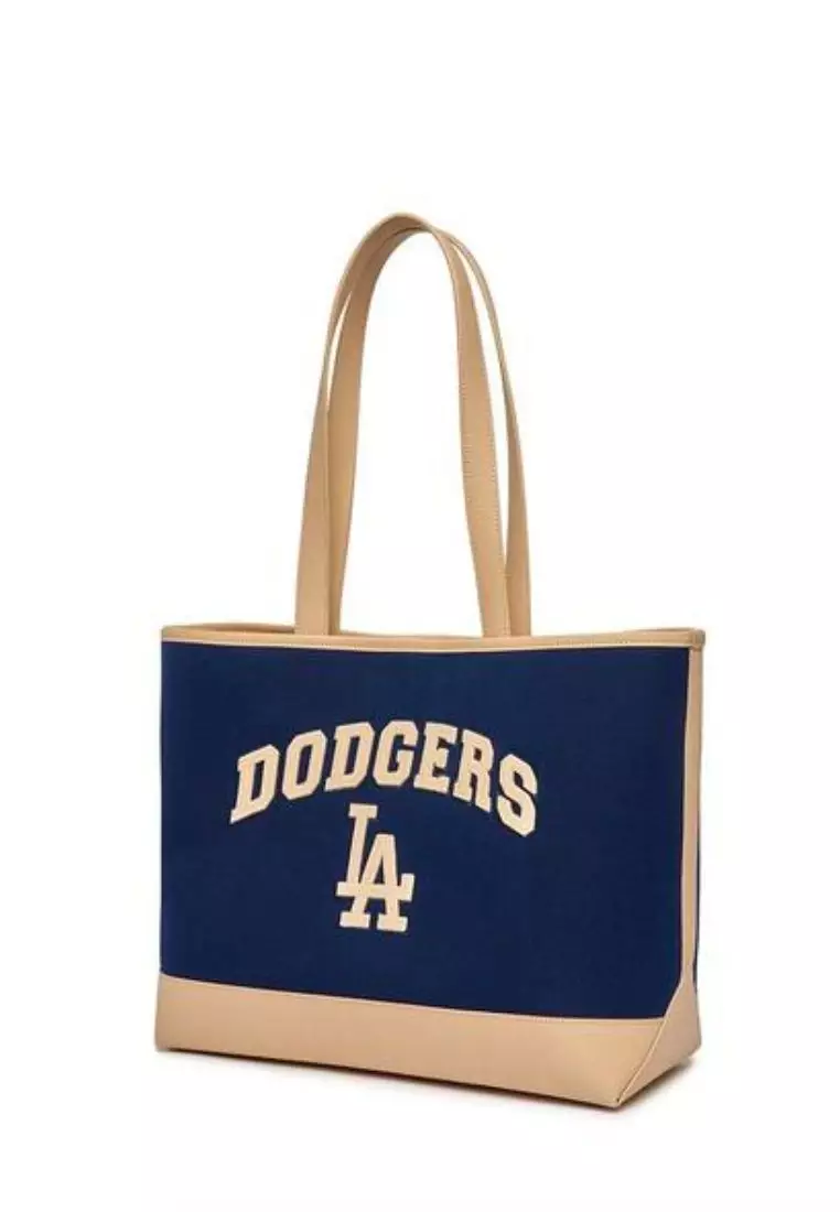 Jual MLB Varsity Basic Canvas L-Tote Bag LA DODGERS navy Original