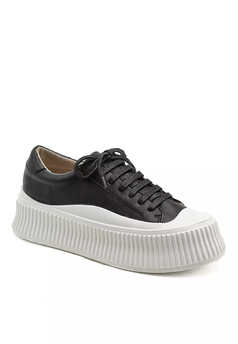 Leather Platform Lace Up Sneakers BS2139/886-1