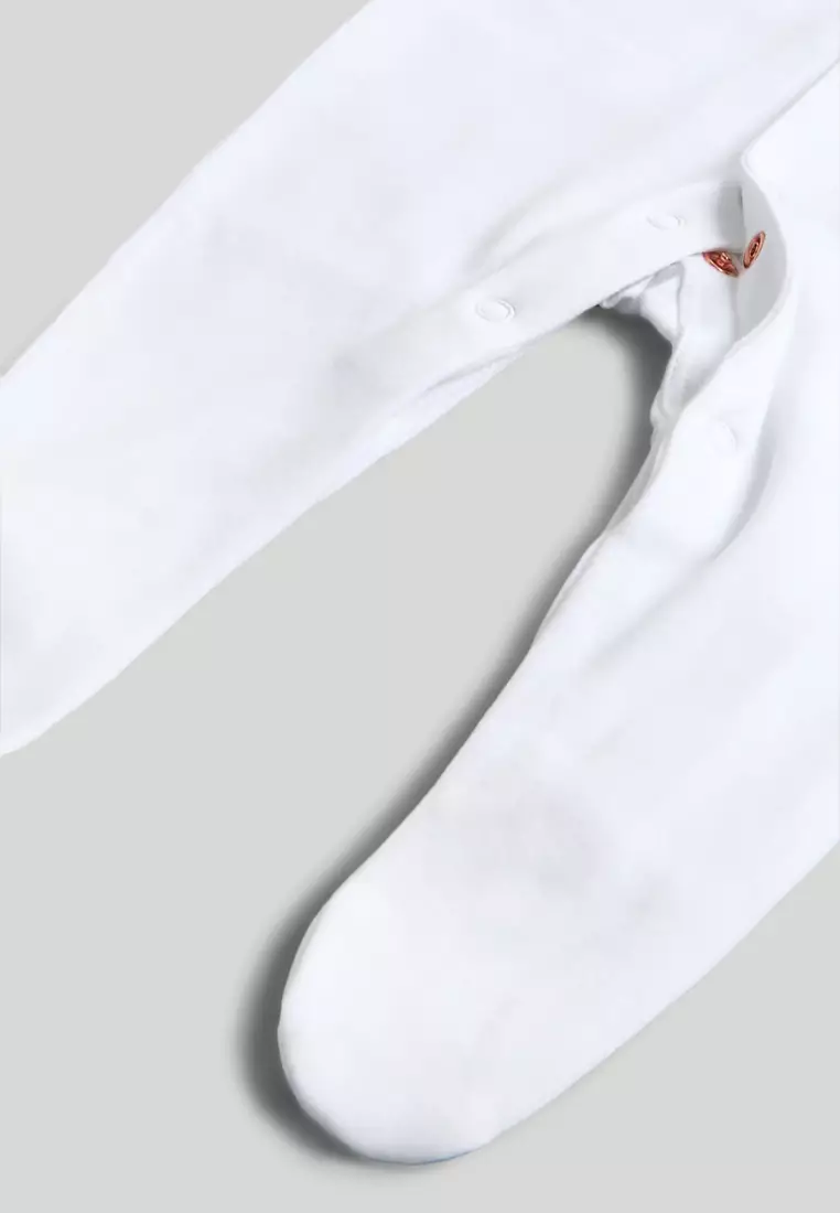 3 Pack White Sleepsuits