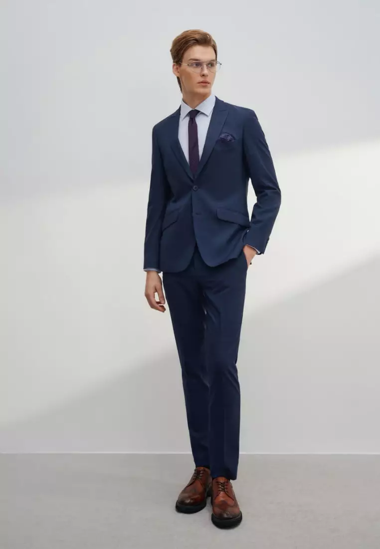 Anti-Bacterial Slim Fit Check Suit Blazer