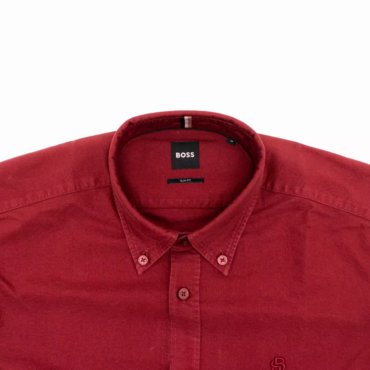 H-Roan-BD Slim Fit Shirt in Oxford Cotton Dark Red