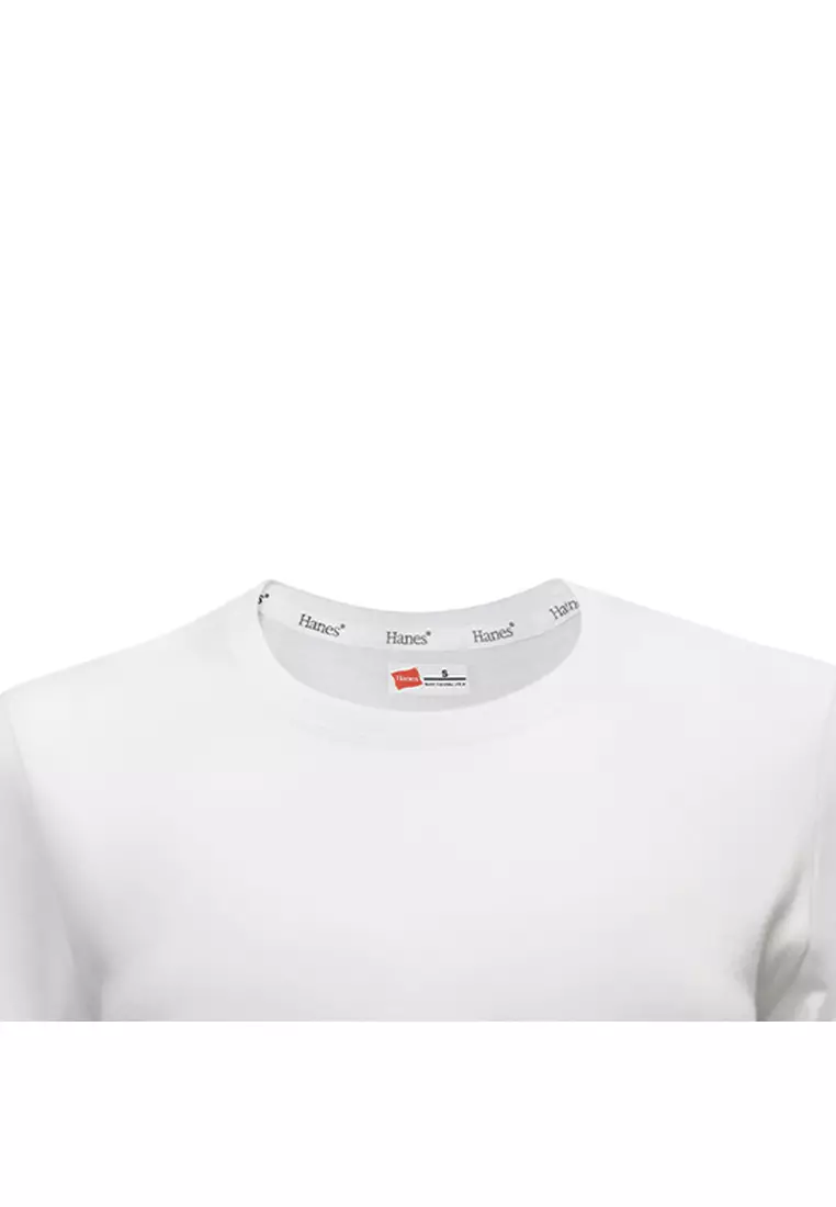 Ladies White Round Neck T-Shirt