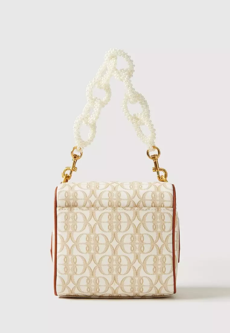 La Luna Monogram Crossbody Sling Bag White