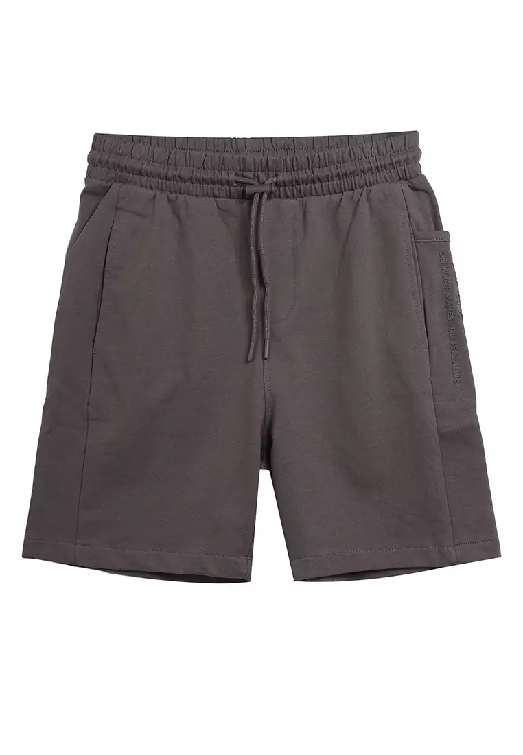 Dark grey jersey shorts on sale
