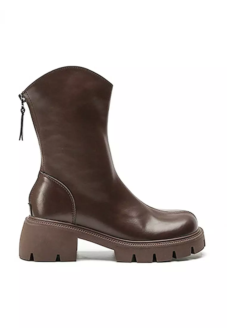 Discount on Twenty Eight Shoes  shoes - SKU: VANSA Simple Round Toe Platform Mid-Boots VSW-B686105