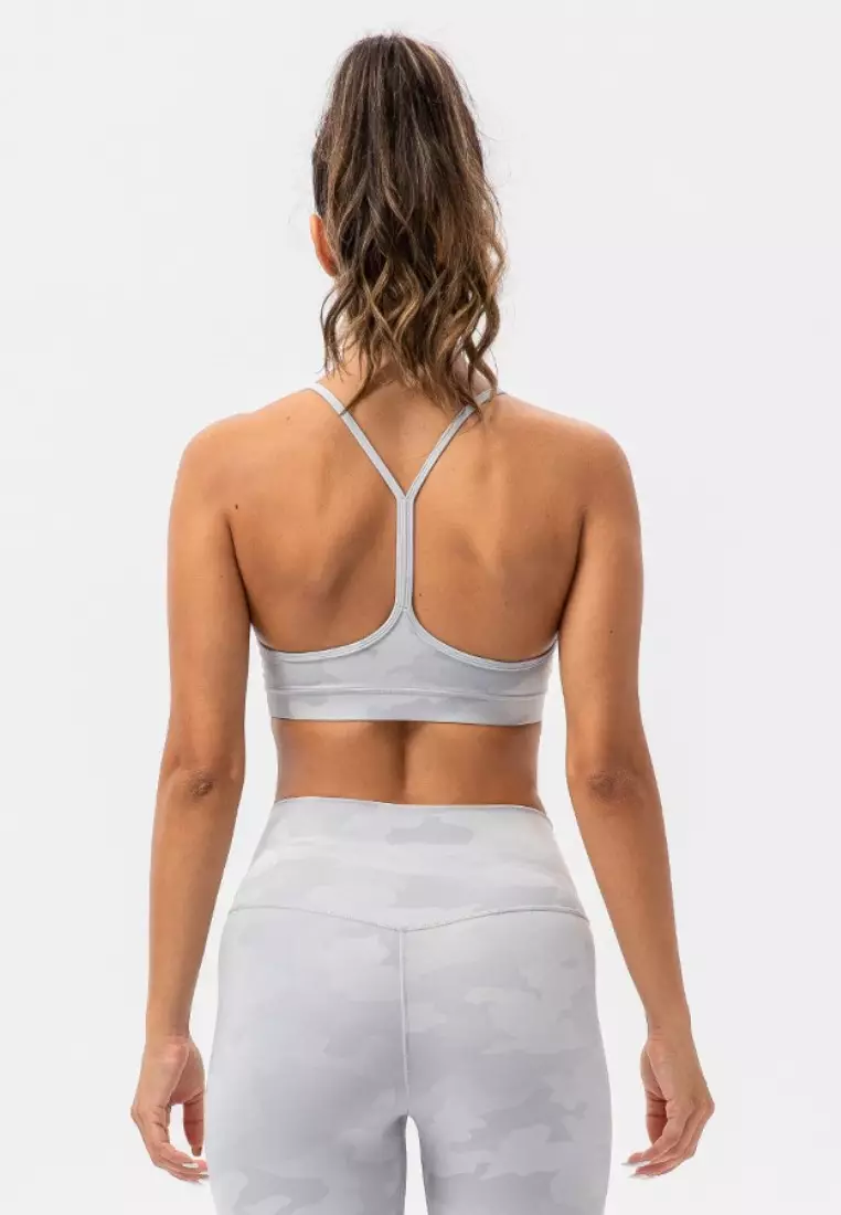 Strappy yoga bra Herringbone back sports bra shockproof running