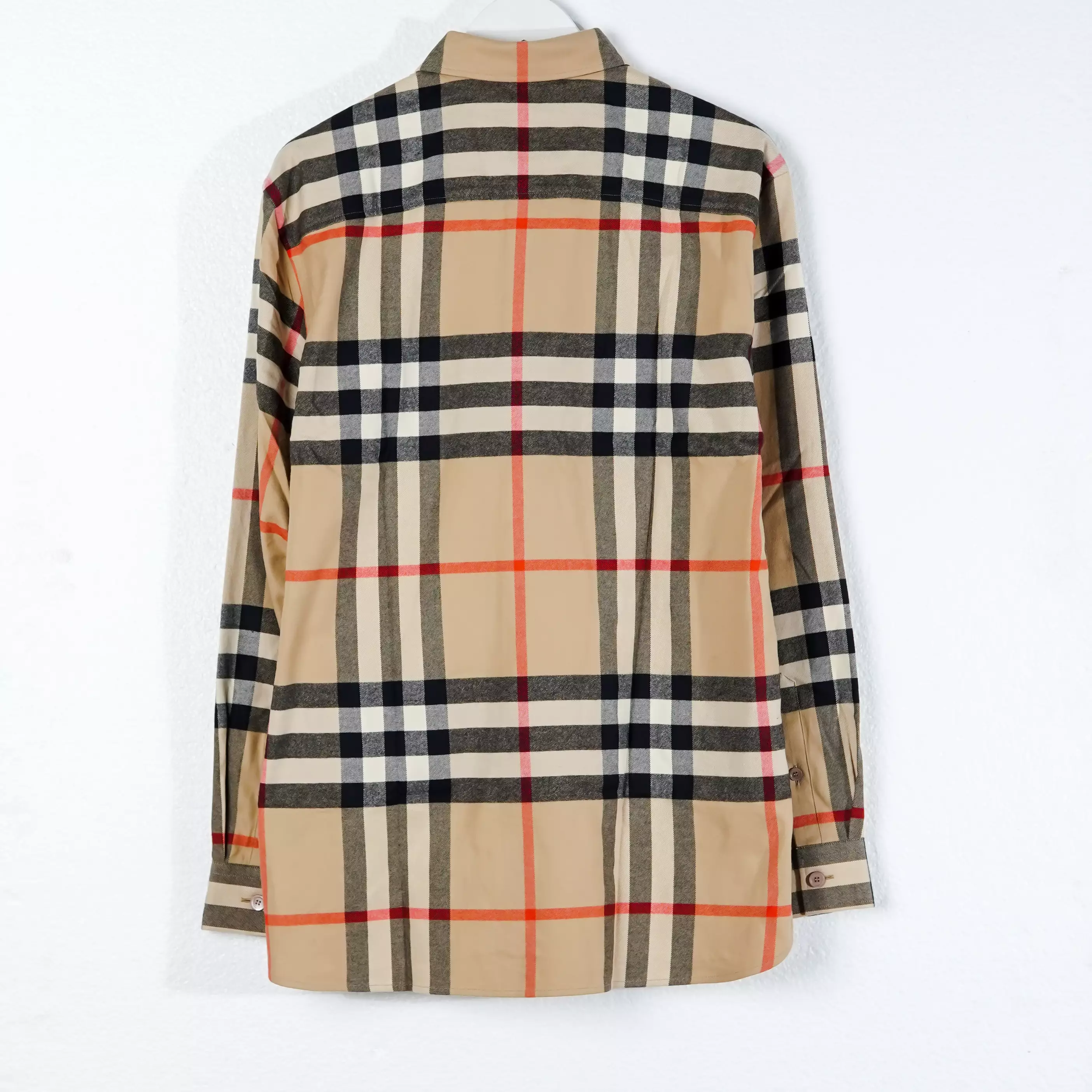 Kemeja BURBERRY CASTLAND CHECK ARCHIVE BEIGE LONG SHIRT 100% ORIGINAL
