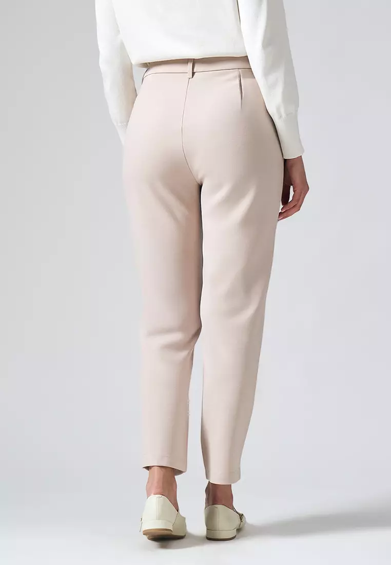 Tapered Trousers with Pintucks