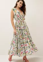 Ecru/Multi Paisley Print