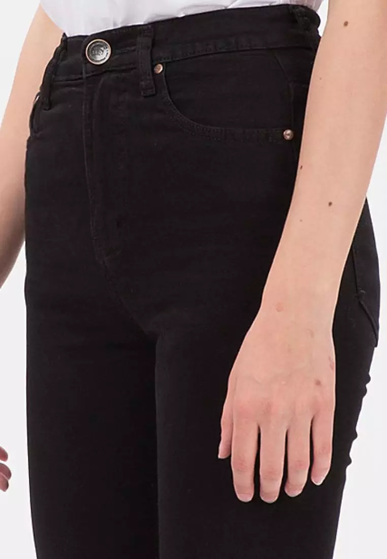 Highwaist Skinny Jeans with Pocket in Black