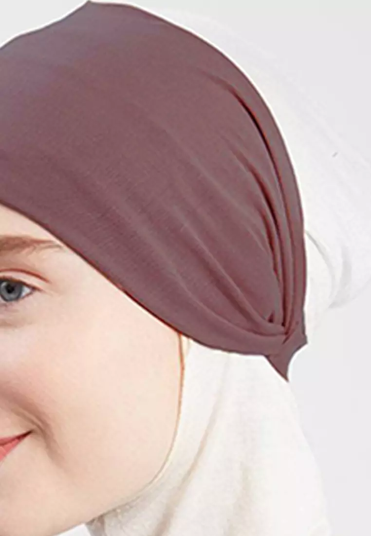 3 in 1 Bandana RayonTaupe, Navy & Skin Tone