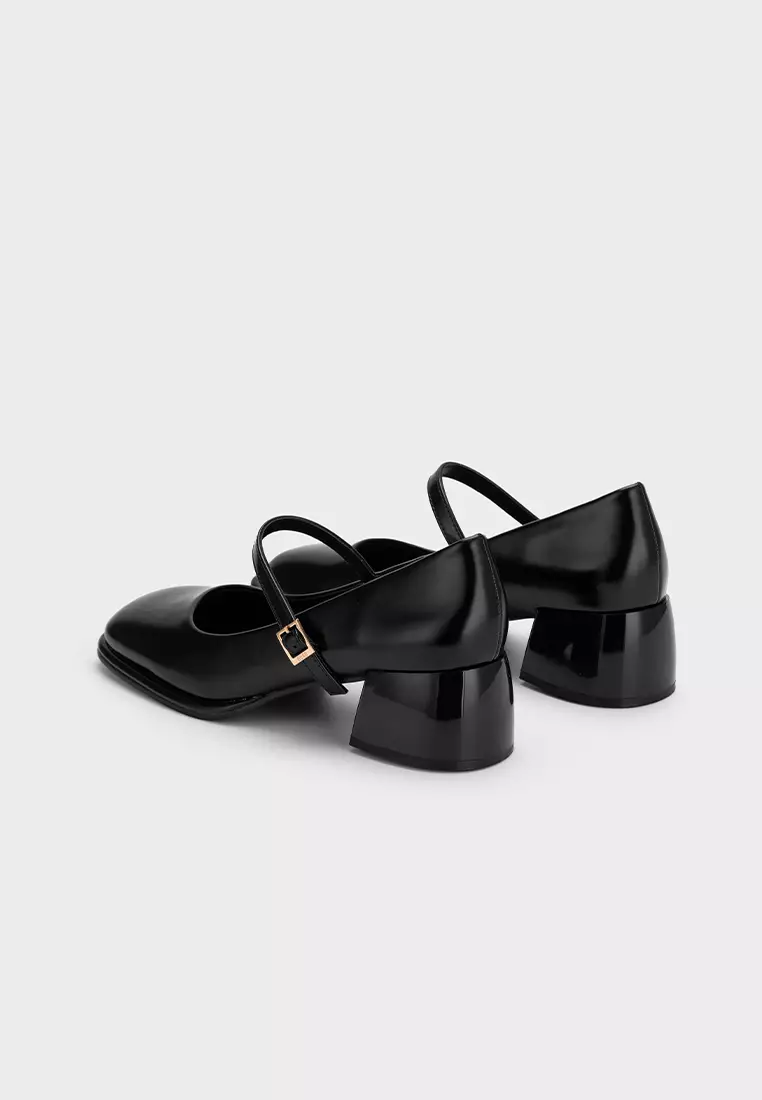 STEP-WIDE SQUARE TOE CHUNKY HEEL PUMP