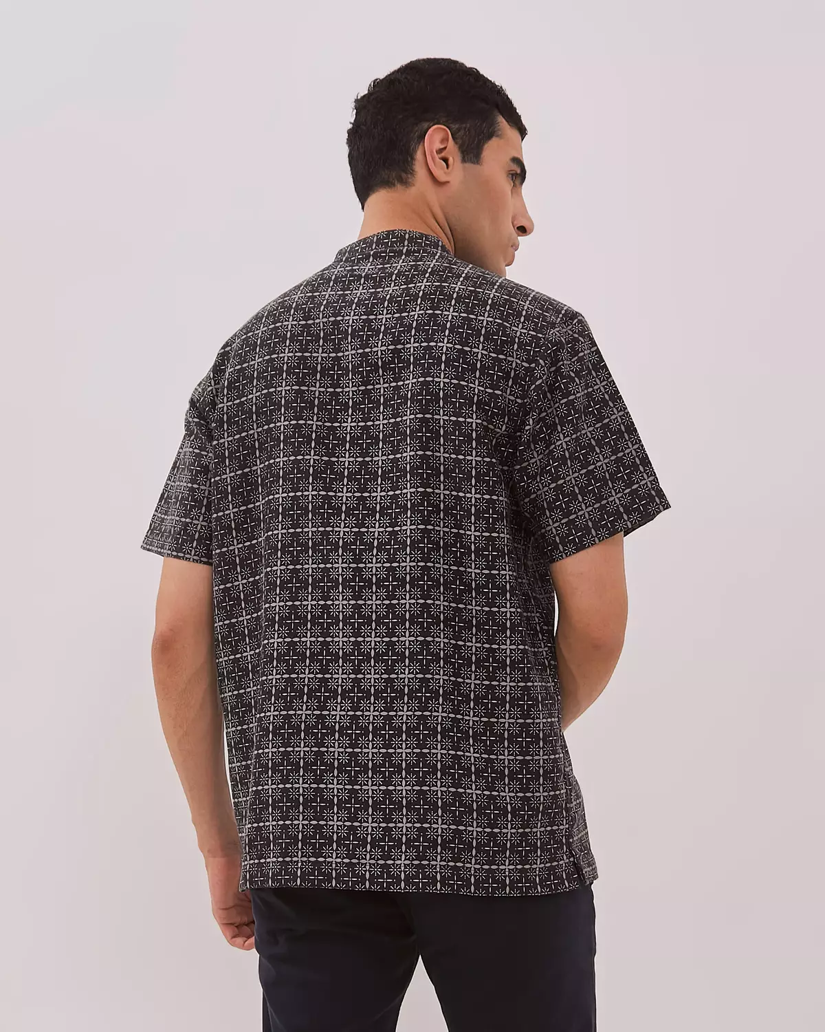 AMK Kemeja Koko Pria Lengan Pendek KK BB Haddar Ss Black