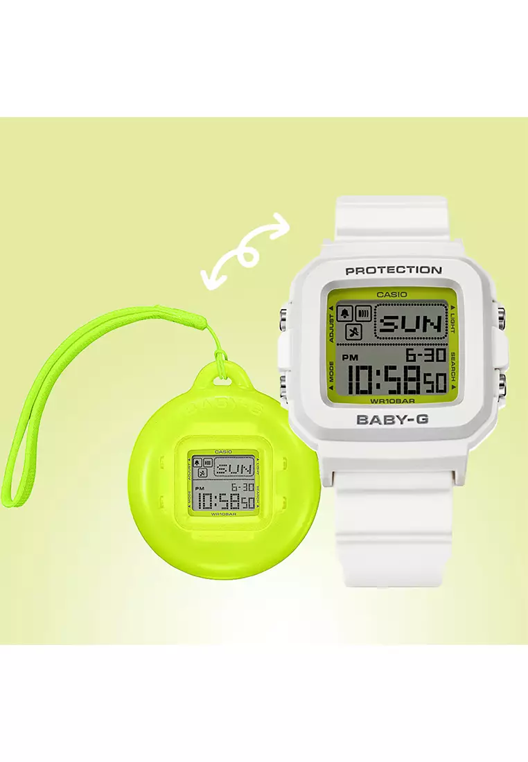 Jam Tangan Wanita Casio Baby-G BGD-10K-7D BABY-G＋PLUS White Resin Band