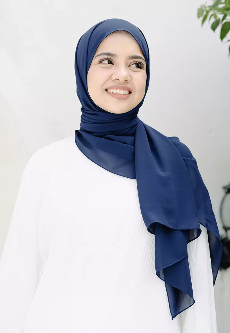 Bawal Instan Shawl Tali (Pashmina Tali Ceruty Babydoll) Navy