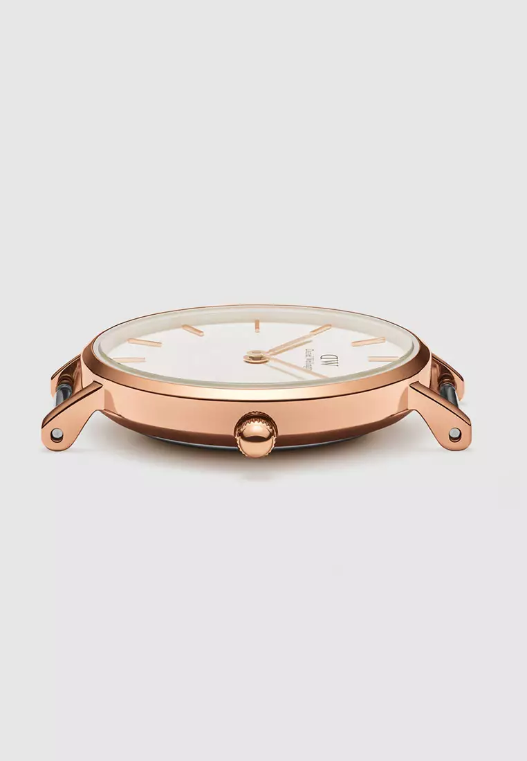Daniel Wellington Classic Petite White Dial Gold Mesh Bracelet Watch For Women - DW00100348