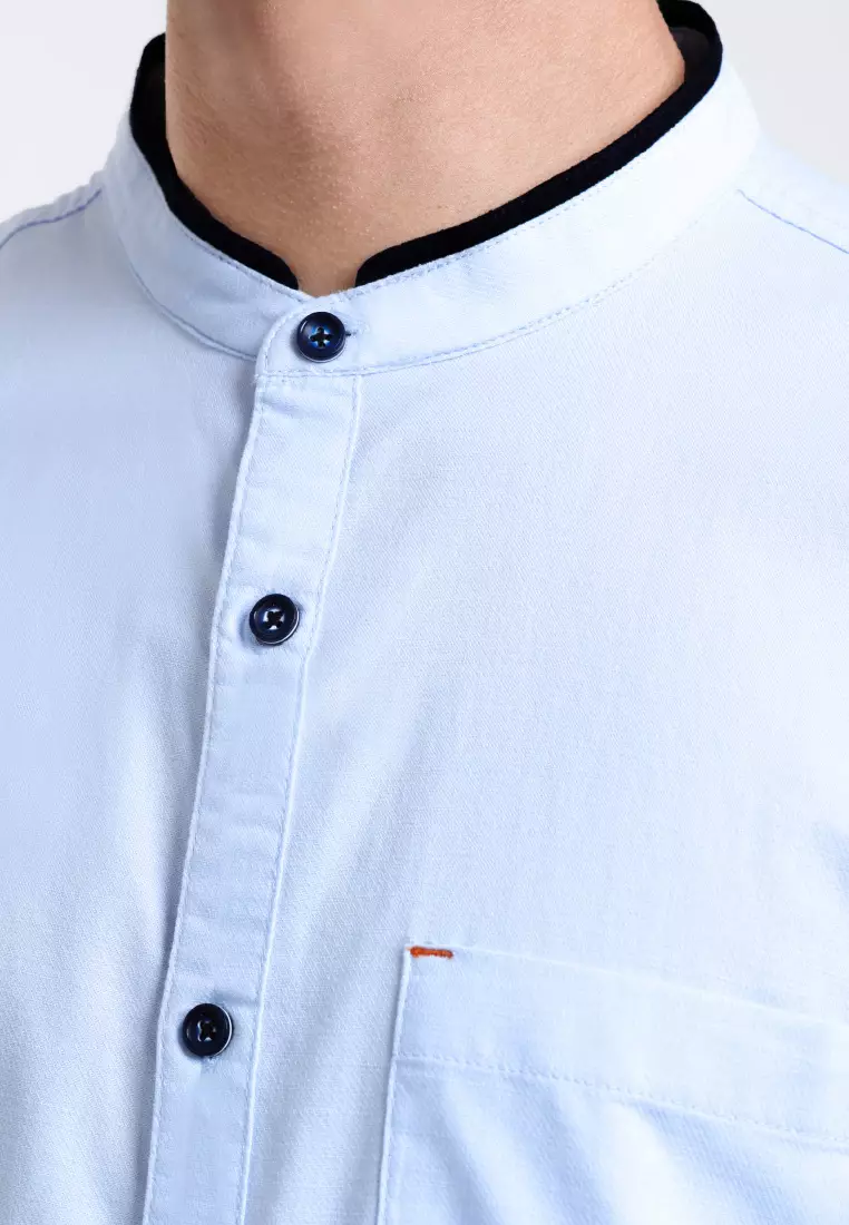 Emba Denim - Rumi One Kemeja Koko Pria Lengan Panjang Regular Light Blue