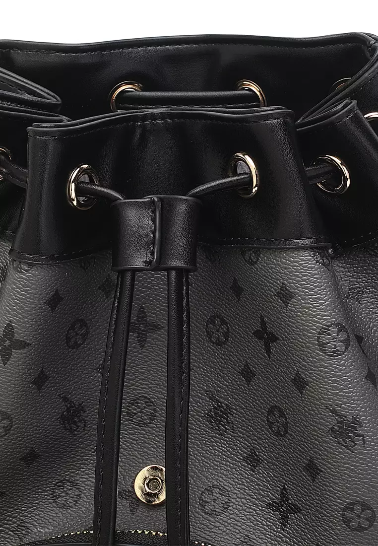 Women's Monogram Backpack (Tas Ransel & Tas Punggung Wanita) - Hitam