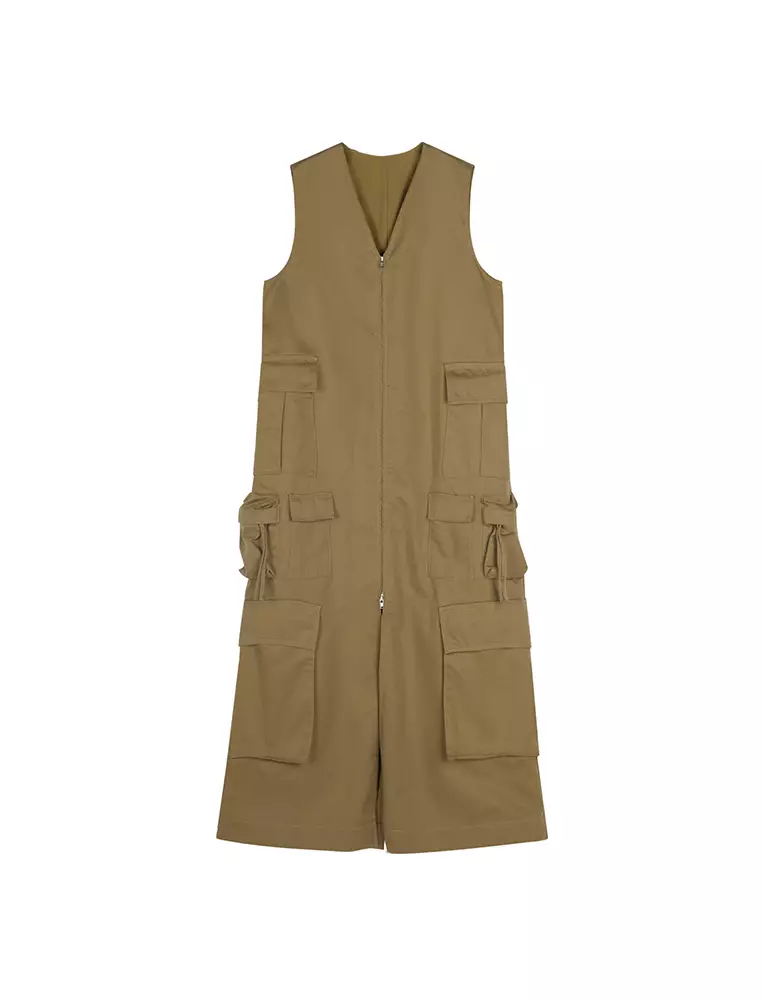 V neck sleeveless dress