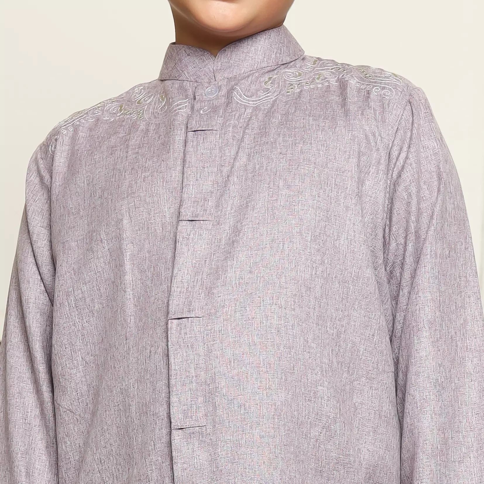 Baju Koko Anak Sarimbit KKA 39 Lilac Lengan Panjang