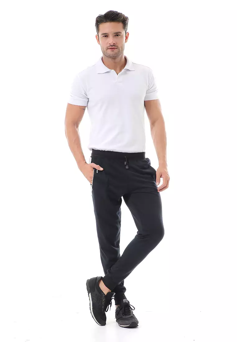 Nemanja Sweatpants Celana Panjang Pria Jogger Zipper Casual Sporty Material Babytery ORIGINAL - Black