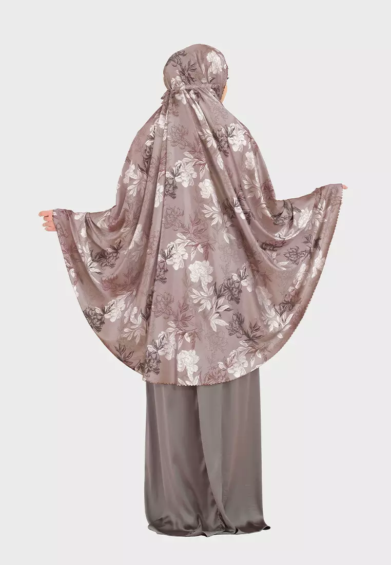 Kaffa Prayer Set | Mukena Silk Motif 2in1 - Toast Macchiato