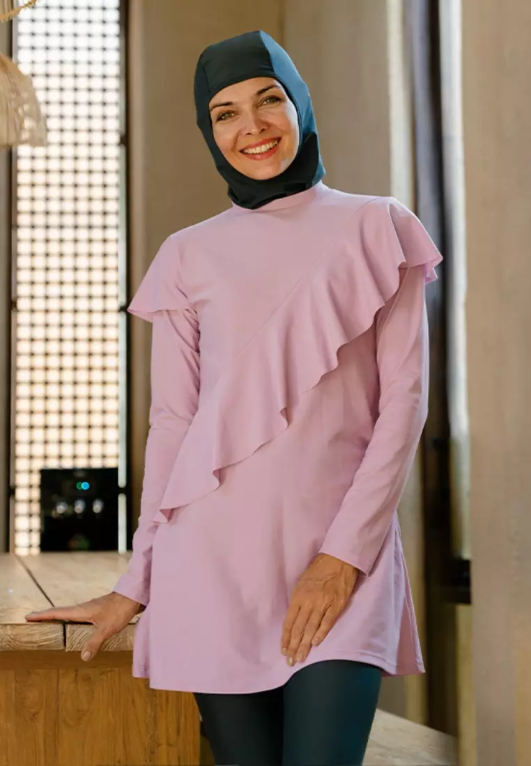 Aleea Modest Ruffle Burqini Set Women - Orchid