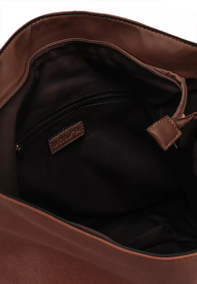 Duo-Texture Convertible Hobo Bag